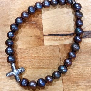 Grace & Heart Bracelet- Pearl/ Sterling Silver